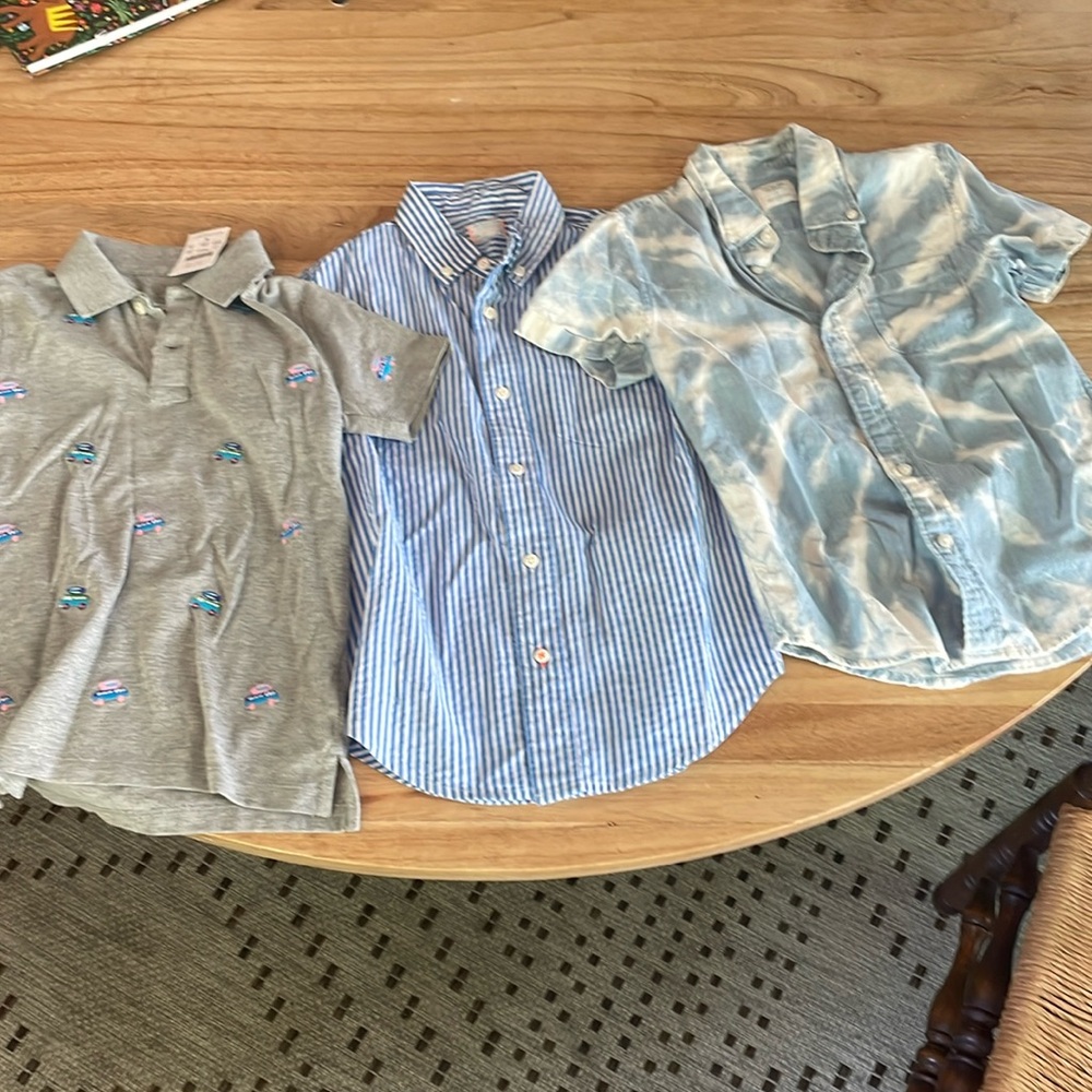 Lot of 3 Boys JCrew Crewcuts Summer Shirts Polo size 6-7 Small